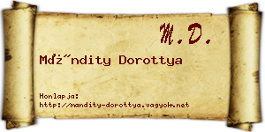 Mándity Dorottya névjegykártya
